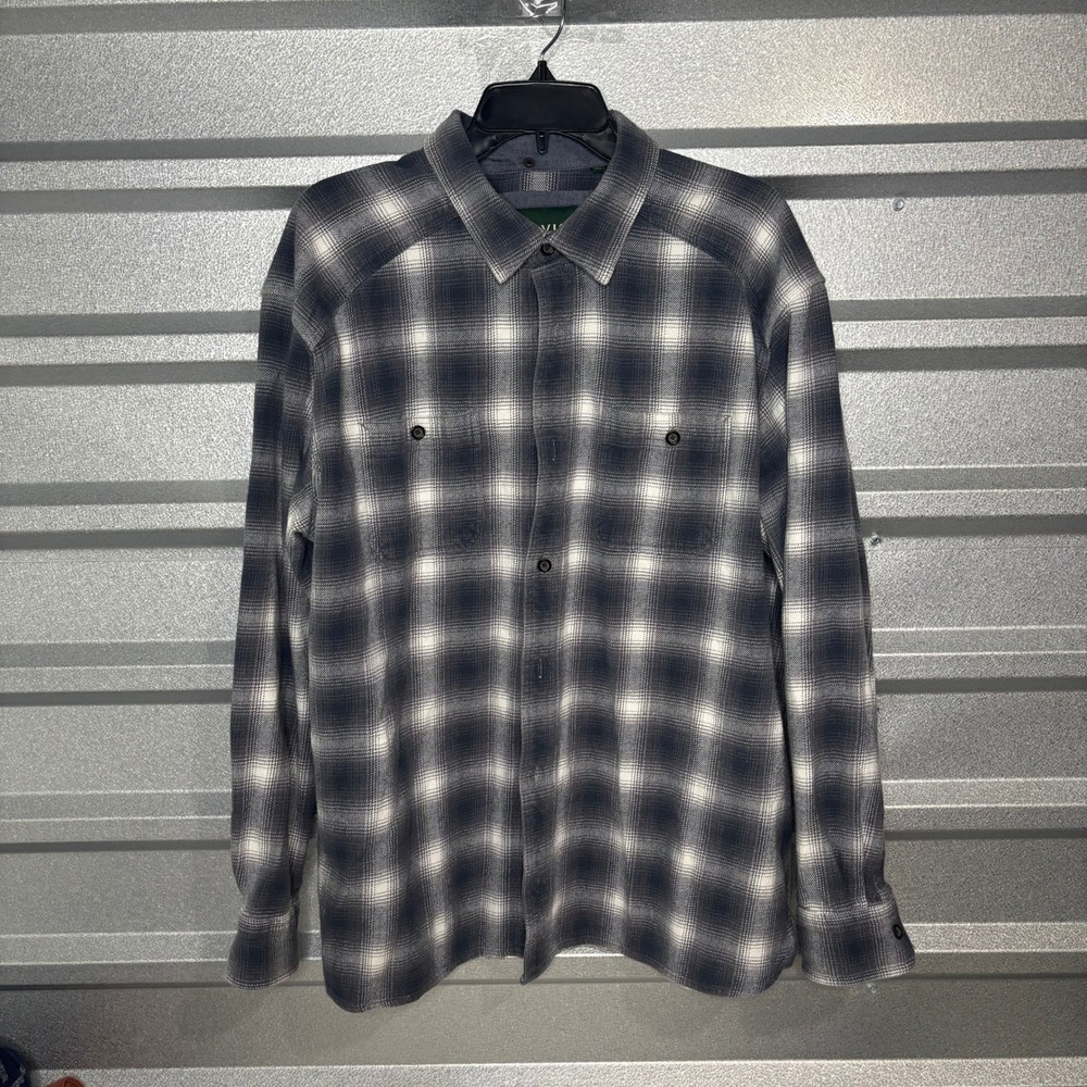 Orvis Active Fit Plaid Long Sleeve Button-Front Shirt XL Gray